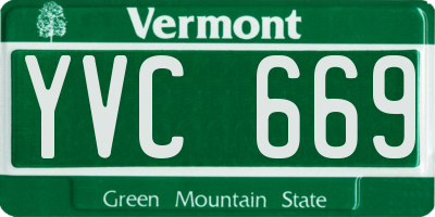 VT license plate YVC669