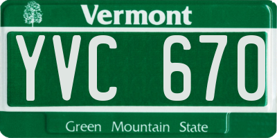 VT license plate YVC670