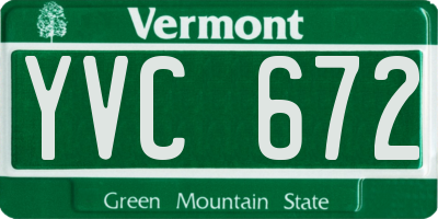 VT license plate YVC672