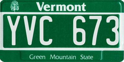 VT license plate YVC673