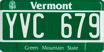 VT license plate YVC679