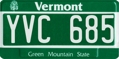 VT license plate YVC685