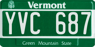 VT license plate YVC687