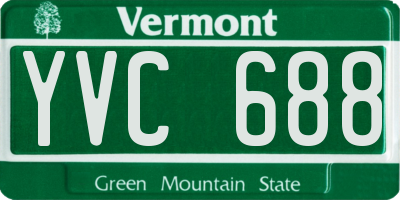 VT license plate YVC688