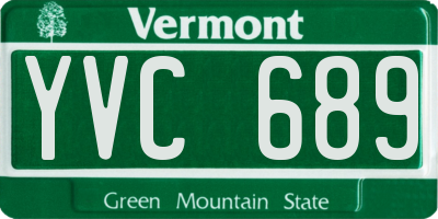 VT license plate YVC689