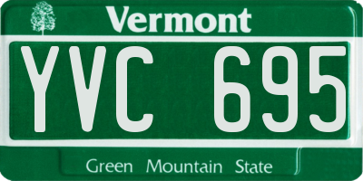 VT license plate YVC695