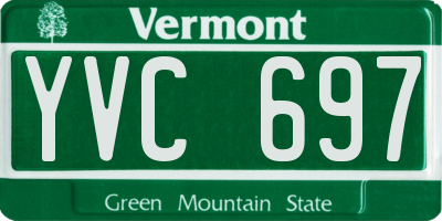 VT license plate YVC697