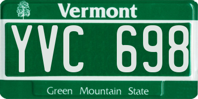 VT license plate YVC698