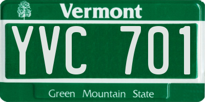 VT license plate YVC701
