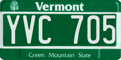 VT license plate YVC705