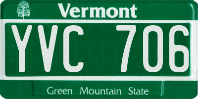 VT license plate YVC706
