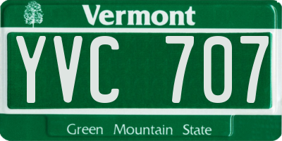 VT license plate YVC707