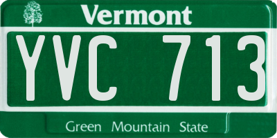 VT license plate YVC713