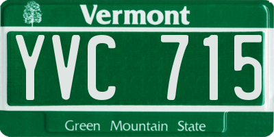 VT license plate YVC715
