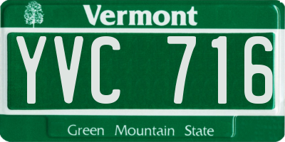 VT license plate YVC716