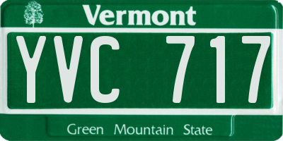 VT license plate YVC717
