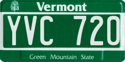 VT license plate YVC720