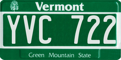 VT license plate YVC722