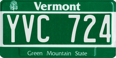 VT license plate YVC724