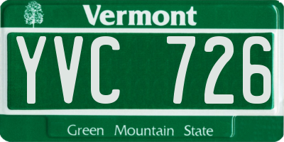 VT license plate YVC726