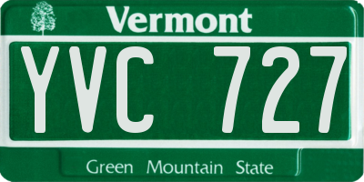 VT license plate YVC727