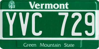 VT license plate YVC729