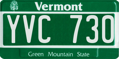 VT license plate YVC730