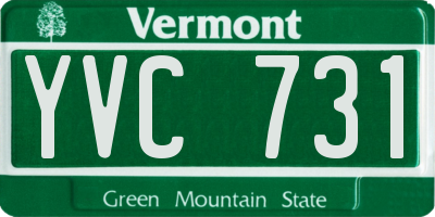 VT license plate YVC731