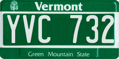 VT license plate YVC732