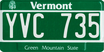 VT license plate YVC735