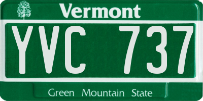 VT license plate YVC737
