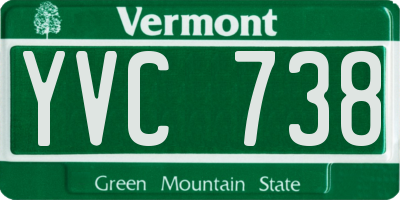 VT license plate YVC738
