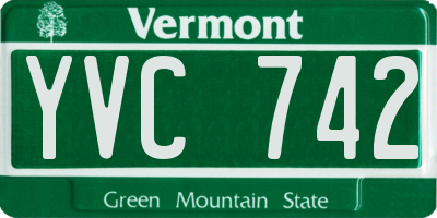 VT license plate YVC742