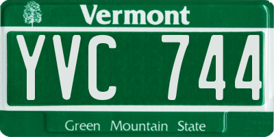 VT license plate YVC744