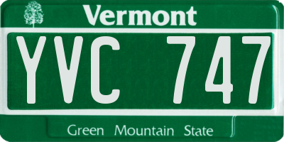 VT license plate YVC747