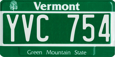 VT license plate YVC754