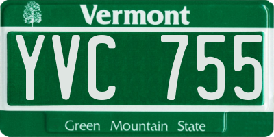 VT license plate YVC755