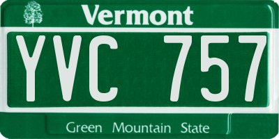 VT license plate YVC757