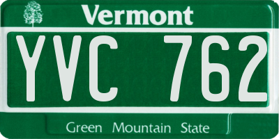 VT license plate YVC762