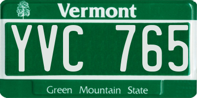 VT license plate YVC765