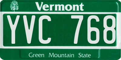 VT license plate YVC768
