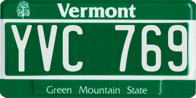 VT license plate YVC769