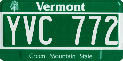 VT license plate YVC772