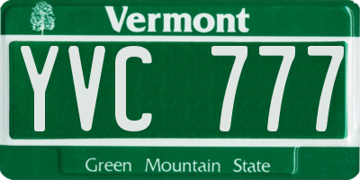 VT license plate YVC777