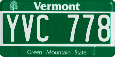 VT license plate YVC778