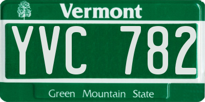VT license plate YVC782