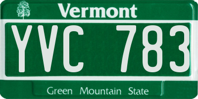 VT license plate YVC783