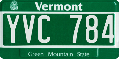 VT license plate YVC784