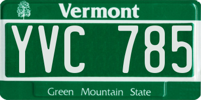 VT license plate YVC785