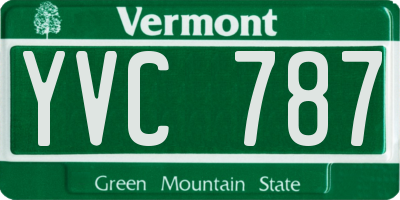 VT license plate YVC787